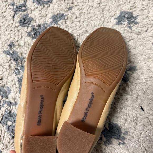 Vintage Hush Puppies Steps Tan Leather Block Heel Ballet Pumps Size 8 - Picture 7 of 8